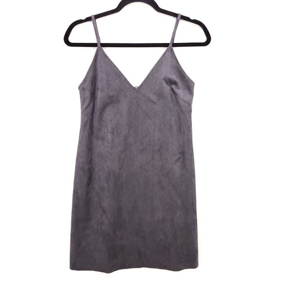 Wilfred Free Cami Slip Dress Vivienne Gray Mini Faux Suede Size XS - Picture 2 of 13